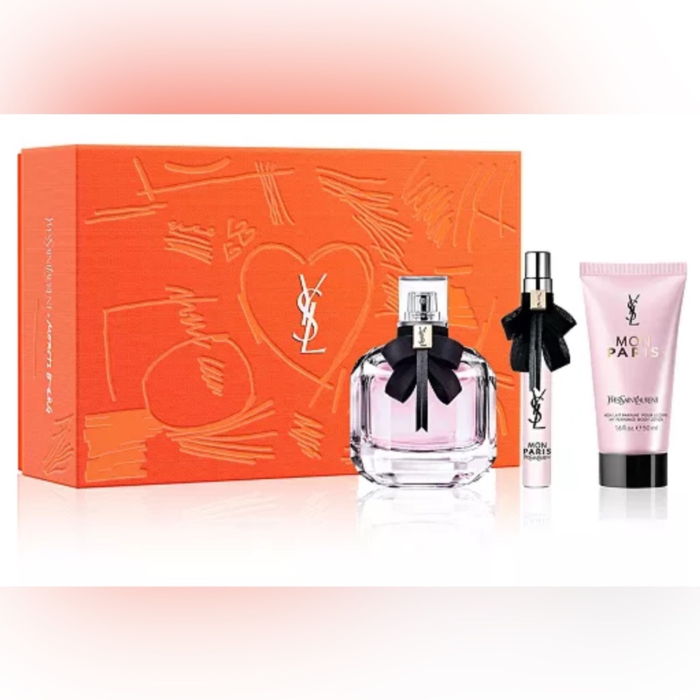 YVES SAINT LAURENT MON PARIS 3PC SET (BRAND NEW IN BOX, NEVER USED)